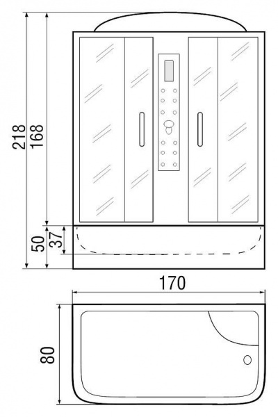 Душевой бокс River Wisla 170/80/50 МТ фото
