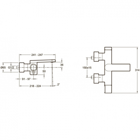 Смеситель для ванны с душем Jacob Delafon Composed E73095-CP фото