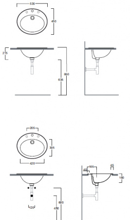 Раковина встраиваемая Simas Top e lavabi d'Arredo S52bi*1 фото