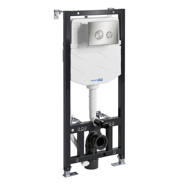 Инсталляция для подвесного унитаза WasserKRAFT Aller 10TLT.010.ME.BN01 с кнопкой, никиль фото