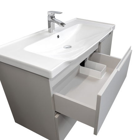 Тумба с раковиной Comforty Сидней-100 00-00022768CF серый шелк фото