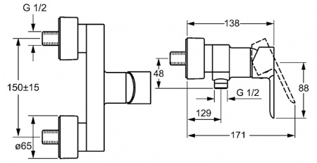 Смеситель для душа Hansa Ligna 06670103 фото
