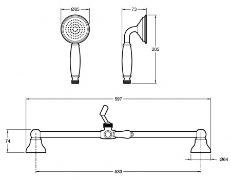 Душевой гарнитур Jacob Delafon Louise E24364-CP фото