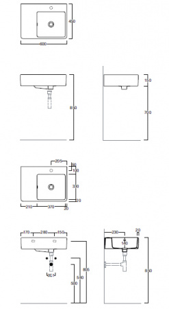 Подвесная раковина Simas Top e lavabi d'Arredo QU60D*1 bi фото