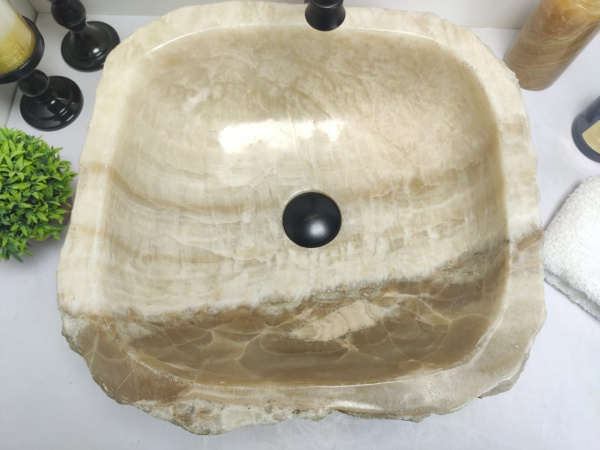 Накладная раковина из оникса Indo Erozy Бавиан EO-00045 фото