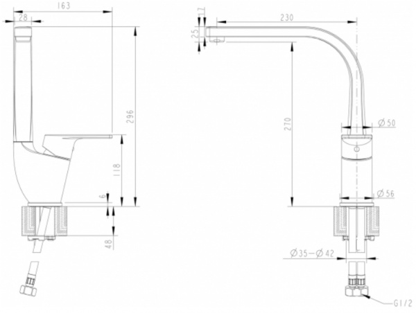Смеситель для кухни Bravat Line F75299C-2 фото