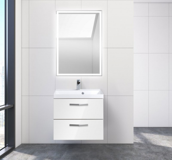 Тумба под раковину Belbagno Aurora AURORA-600-2C-SO-BL Bianco Lucido фото