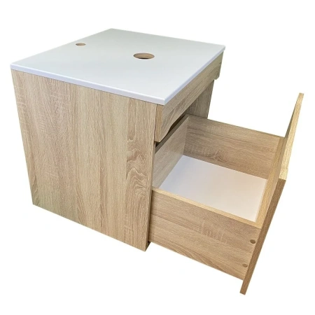 Тумба под раковину Sintesi Style STL.W7015 столешница белая / дуб сонома фото