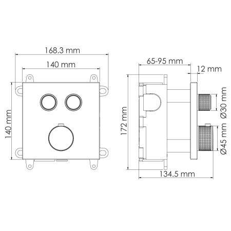 Смеситель для ванны и душа WasserKRAFT Wern 4248 Thermo никель фото