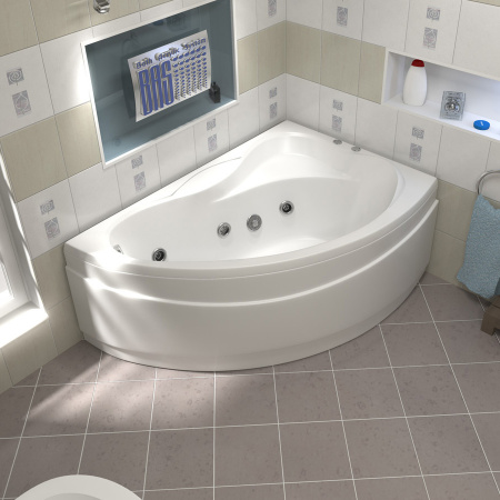 Ванна акриловая с гидромассажем Bas Вектра 150х90 R фото