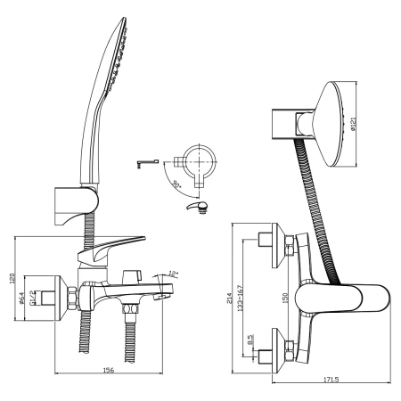 Смеситель для ванны с душем Rossinka RS45 RS45-30 фото
