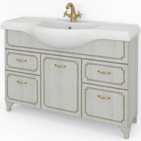 Тумба под раковину Kaksa Патина 004494 120 см бежевый с золотом фото