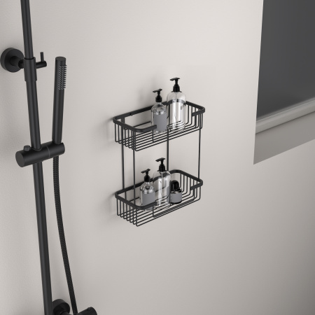 Полка двойная Timo Saona 13083/03 черная матовая фото