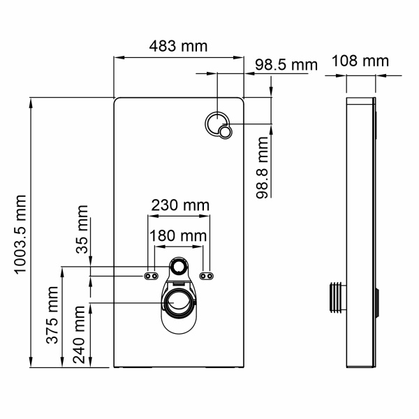 Пристенный модуль системы инсталляции для унитазов WasserKRAFT Naab 86TLT.040.PE.WH фото