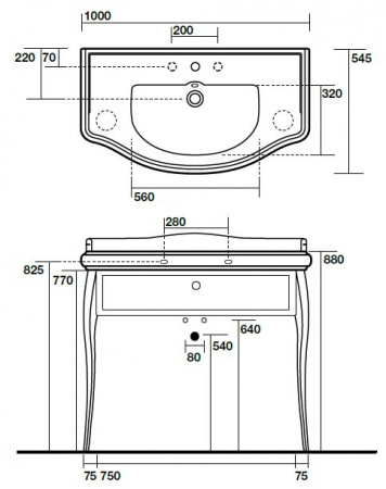 Консоль с раковиной Kerasan Retro 7363K8 фото