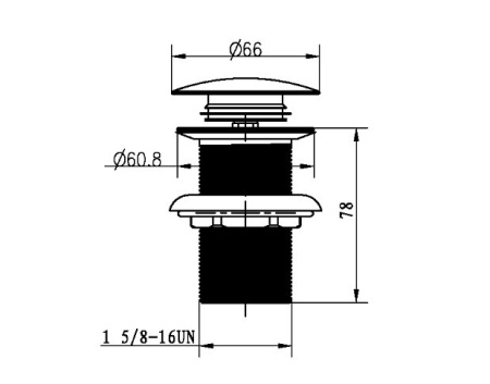 Донный клапан для раковины Boheme 612/2-SGM ShineGunMetall/с переливом фото