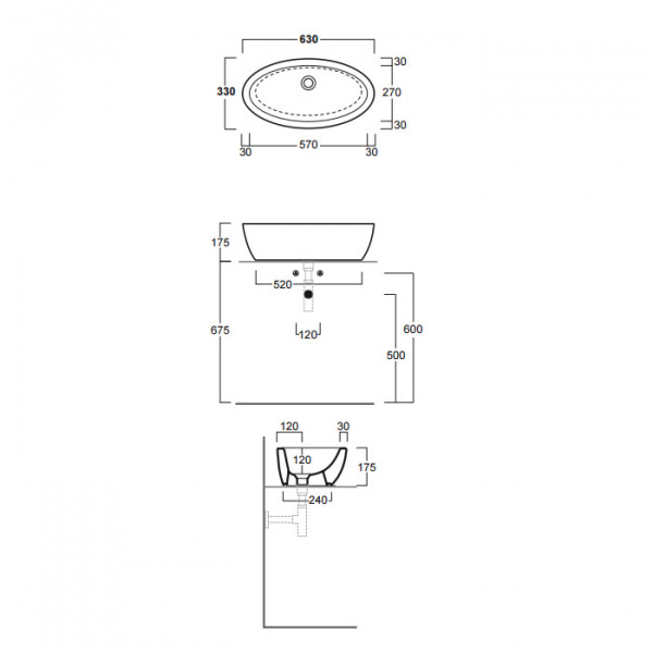 Накладная раковина Simas LFT Spazio LFT64bi*0 63x33 фото