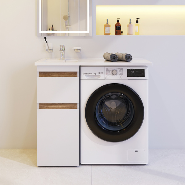 Тумба под раковину AM.PM X-Joy M85AFSX0402WG белый, светлое дерево 36,5 см фото