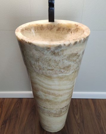 Раковина напольная из оникса Yellow ON-01343 (45*45*90) фото