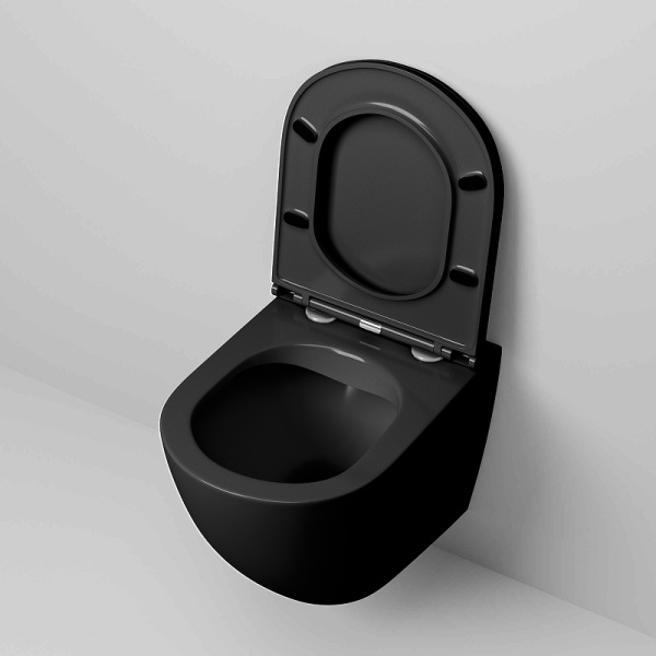 Подвесной унитаз Grossman GR-4457BMS с сиденьем, черный матовый фото