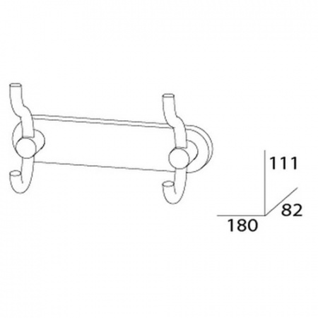 Планка с двумя крючками-вешалками Artwelle Harmonia HAR 005 фото
