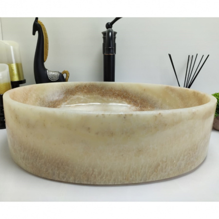 Накладная раковина из оникса Indo Oval Yellow OY-00353/1 фото