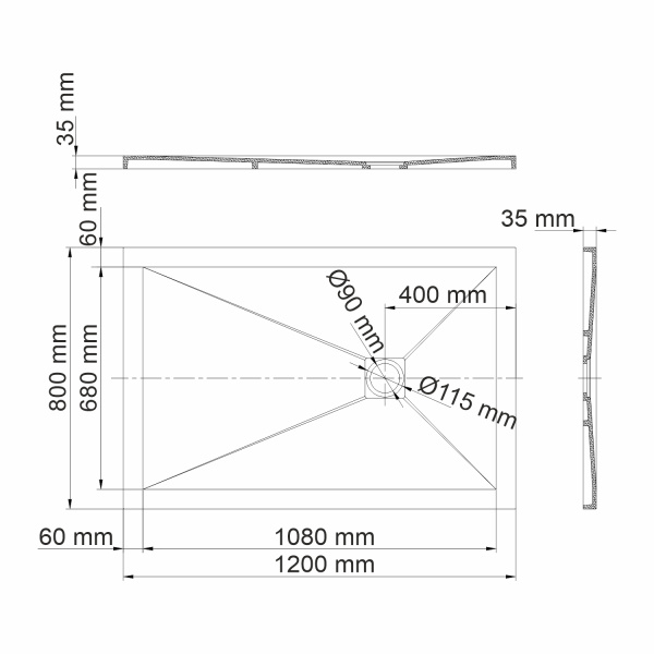 Поддон для душа WasserKRAFT Aller 10T06 120x80 слоновая кость матовая фото