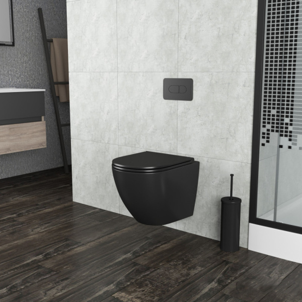 Унитаз подвесной Grossman Color GR-4455ВMS черный матовый фото