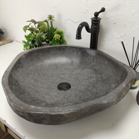 Накладная раковина из речного камня RS01482 (57*53*15)C10 фото