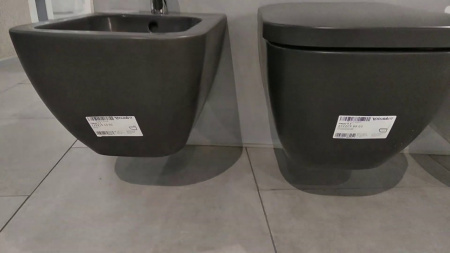 Биде подвесное Duravit Happy D.2 Plus 2258151300 антрацит матовый фото