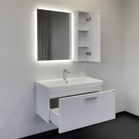 Тумба с раковиной Comfortу Танжер 90П 00-00019566CF белая матовая фото