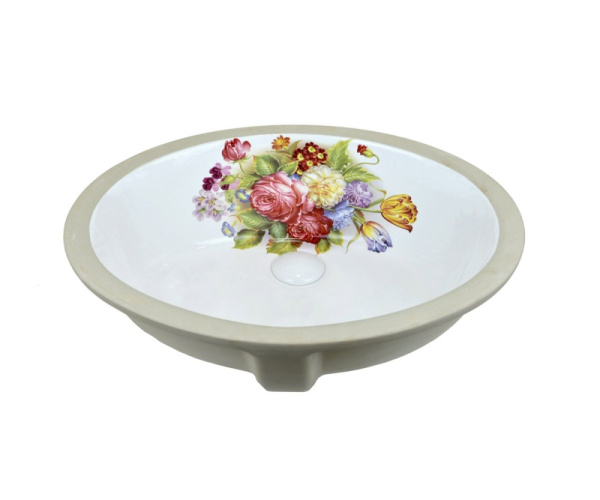 Встраиваемая раковина Bronze de Luxe Alsace 1707 49x40 с розой фото