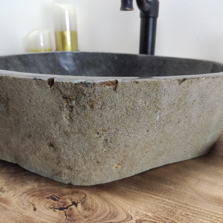 Накладная раковина из речного камня RS0643 (48*41*15) фото