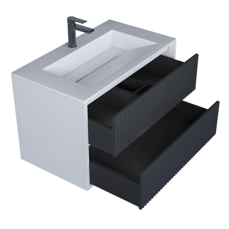 Тумба под раковину Uperwood Next 80 3930205155 белая/графит фото