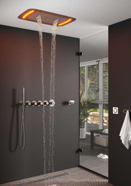 Душевая система встроенная с термостатом Timo Saona SX-2319/18SM черное золото фото