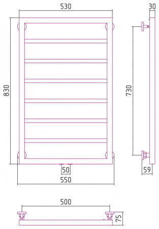 Водяной полотенцесушитель Сунержа Канцлер 80х50 00-0254-8050 фото