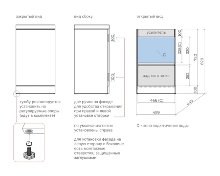 Тумба напольная Style Line Моно ЛС-00002449 белая фото