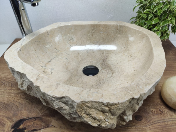 Накладная раковина из мрамора Erozy Cream EM-01083 (54*46*15) фото