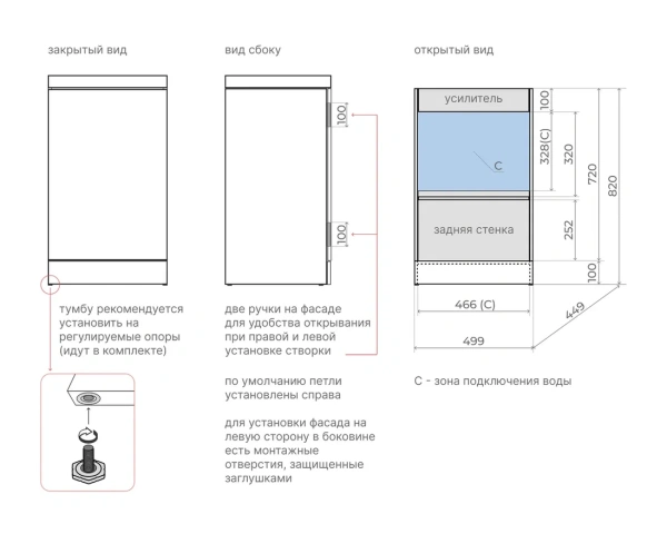 Тумба напольная Style Line Моно ЛС-00002449 белая фото