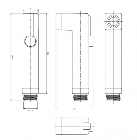 Гигиеническая лейка Omnires Bidetta BIDETTA-R/KCR фото