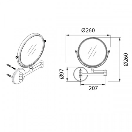 Зеркало косметическое для ванной Fixsen Hotel FX-31021 фото