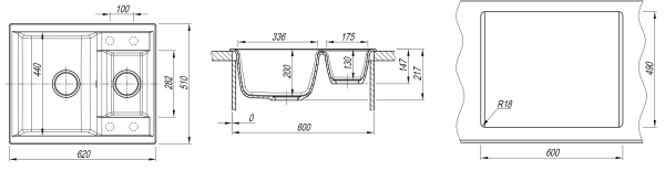 Кухонная мойка АСТРА 620К Dr. Gans 25.065.D0620 чёрный фото