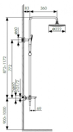 Душевая стойка с термостатом Kaiser Cezar 05182 фото