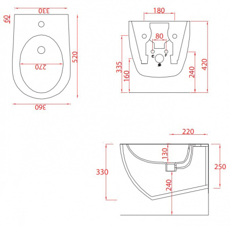 Биде подвесное Artceram File 2.0 FLB001 01 00 фото