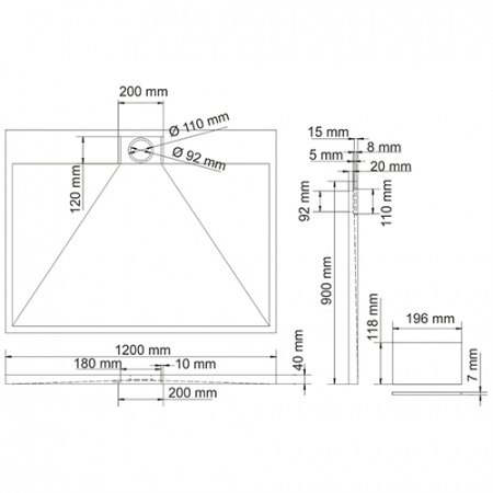 Поддон для душа WasserKRAFT Alme 15T07 120х90 фото