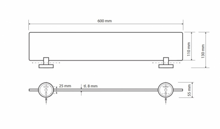 Полка стеклянная Bemeta White 104102044 фото