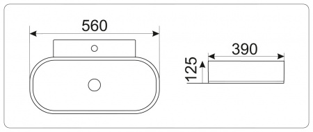 Накладная раковина CeramaLux N 9234 56х39 фото