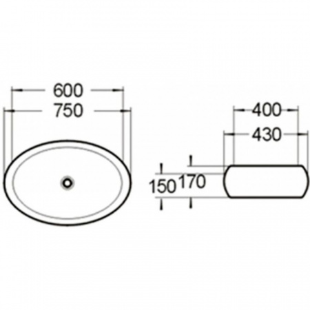 Накладная раковина SantiLine SL-1036 60x40 фото