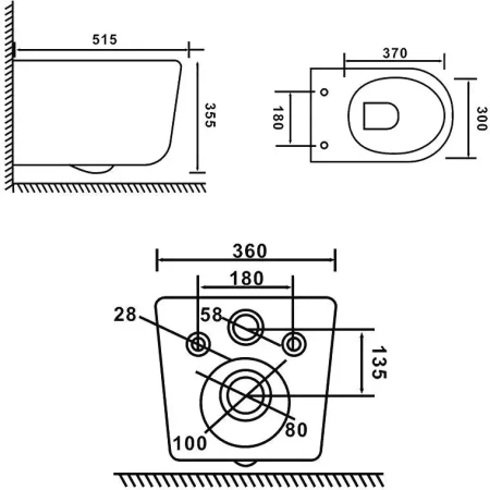 Подвесной унитаз со смывом торнадо Santiline SL-5008 с сиденьем фото