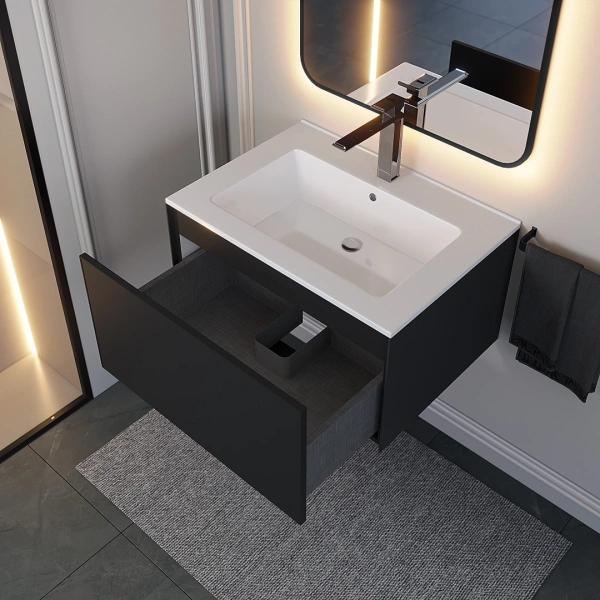 Тумба под раковину Uperwood Parma 65 3930205461 черная фото